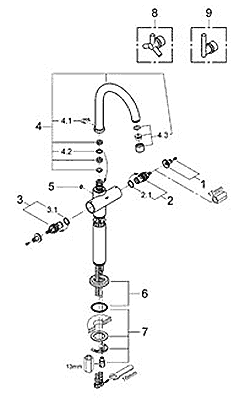 Atrio vessel faucet parts diagram