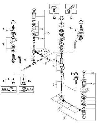 Grohe Kensington bidet faucet parts breakdown