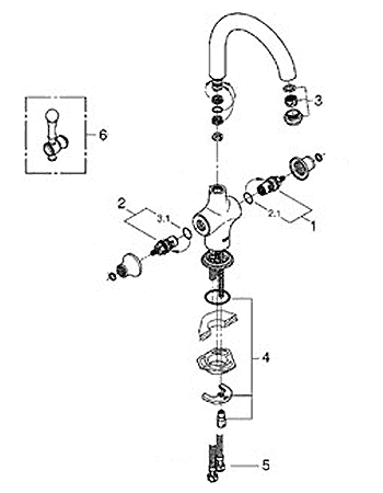 Bridgeford bar faucet parts diagram