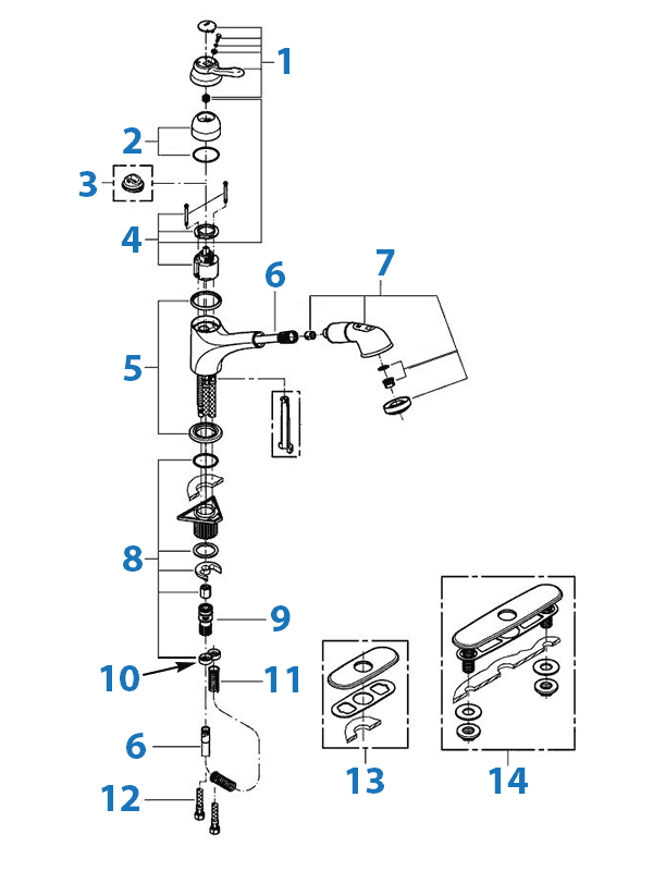 Repair Parts For Grohe Kitchen Faucets