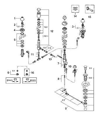 Geneva bidet faucet parts breakdown