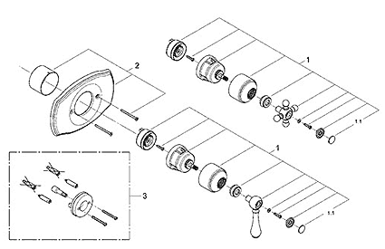 Grohe Geneva pressure balance shower valves parts breakdown