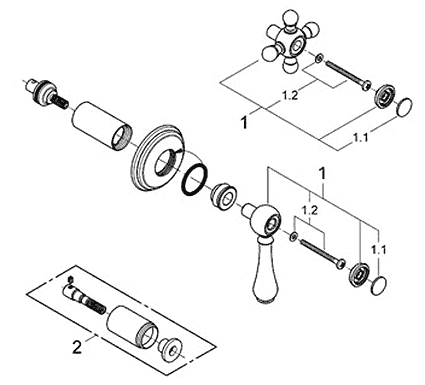 Parts For Grohe Geneva Series Old Fashioned Bath Roducts