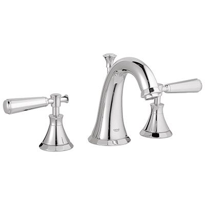 Wideset lavatory faucet in chrome
