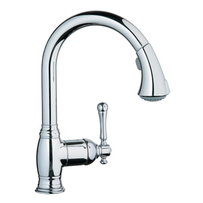 Bridgeford dual spray kitchen faucet in chrome
