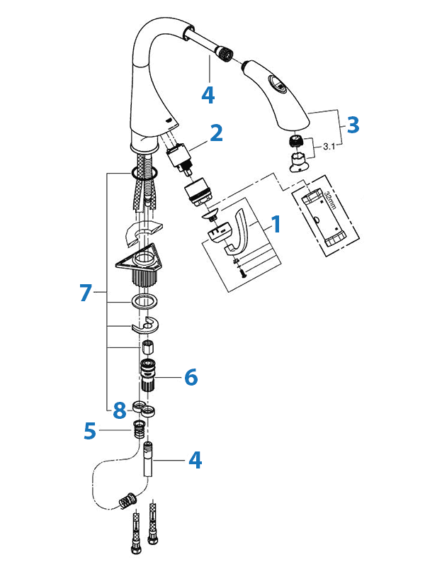 Repair Parts For Grohe Kitchen Faucets