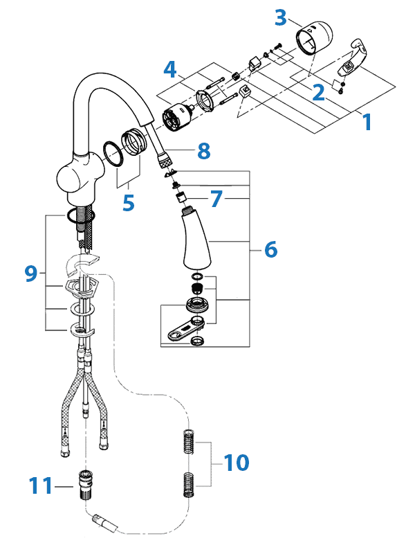 Repair Parts For Grohe Kitchen Faucets