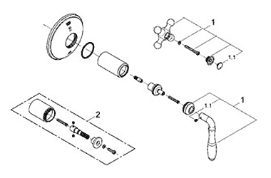 Grohe Seabury shower diverter parts breakdown