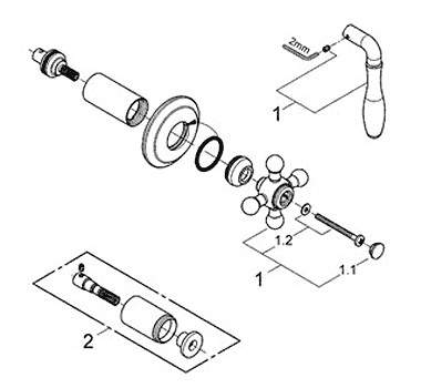 Grohe Seabury volume control parts breakdown