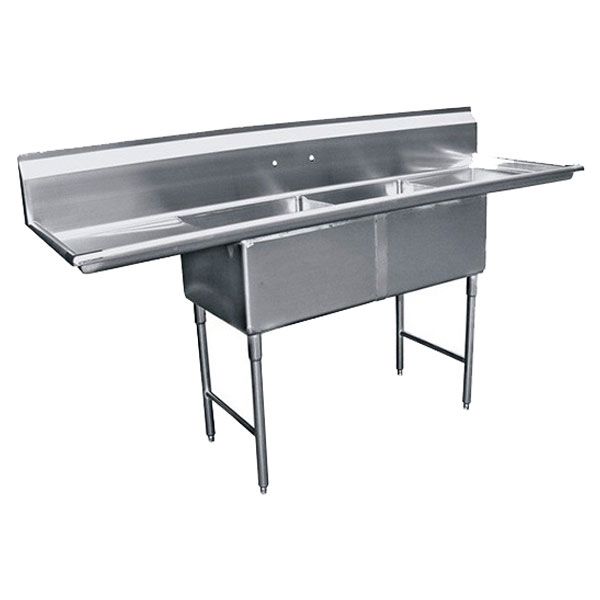 GSW double bowl sinks w/ 2 drain boards