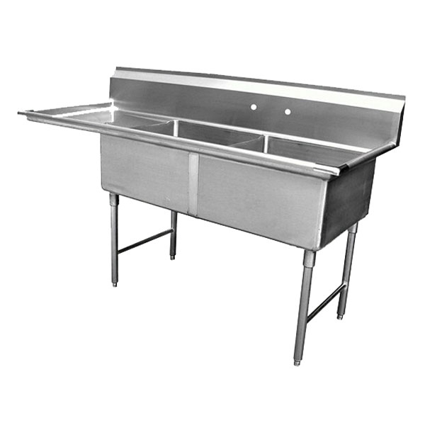 GSW double bowl sink w/ left drainboard