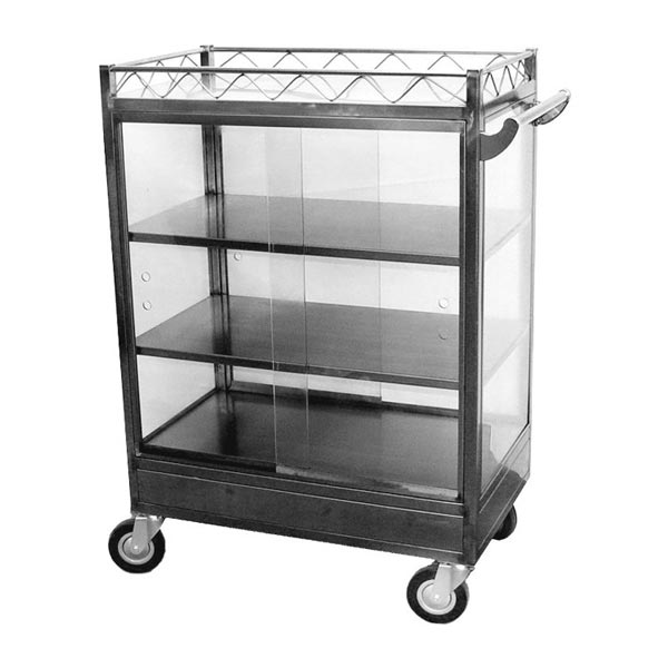 Stainless steel dim sum cart