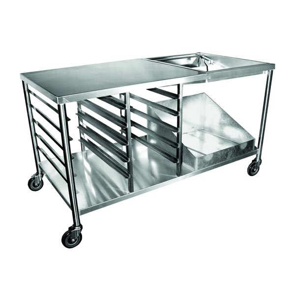 GSW Stainless Steel Commercial Flour Container with Two Sliding Cover