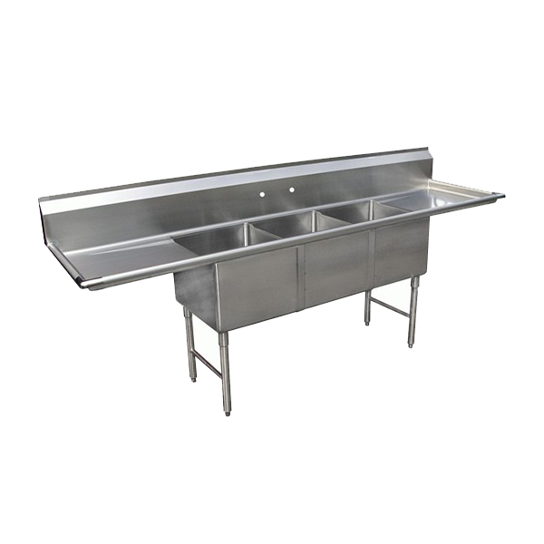 GSW triple bowl sinks w/ 2 drain boards