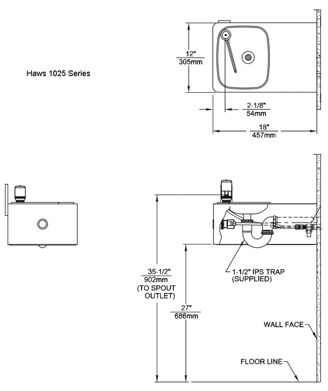 Haws Wall Mounted Drinking Fountains