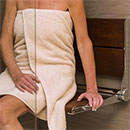 Folding wall mounted shower bench by HealthCraft