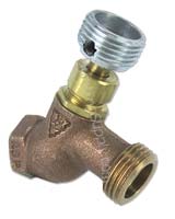 hose bibb with threaded adapter attached