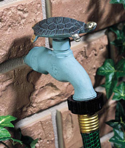 Example of the turtle hose bibb installed