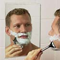 Clear shower mirror