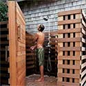 Outdoor pool shower