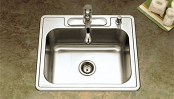 Houzer Glowtone series 2522 single bowl drop-in sink