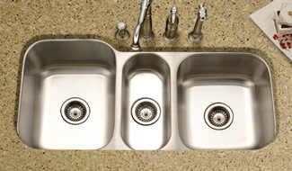 Houzer three bowl kitchen sink