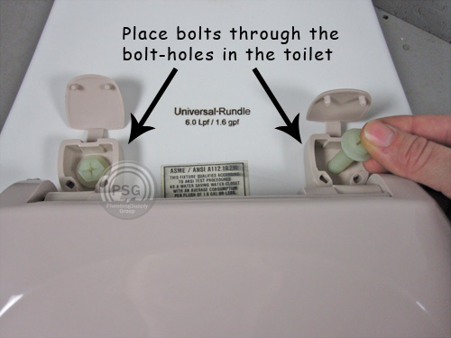 Standard toilet seat installation step two