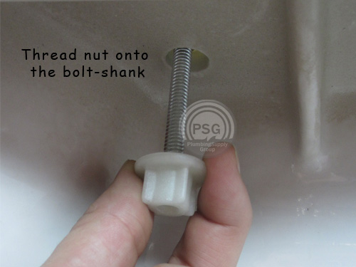 wooden toilet seat installation step one