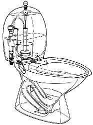 Line drawing of an Ifo Cascade toilet