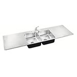 Dual drainboard kitchen sink