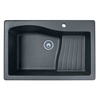 Swan quartz composite single bowl sink with platform