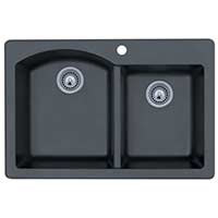 Swan quartz composite 60/40 double bowl sink