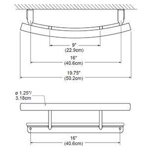 Shampoo shelf with grab bar dimensions