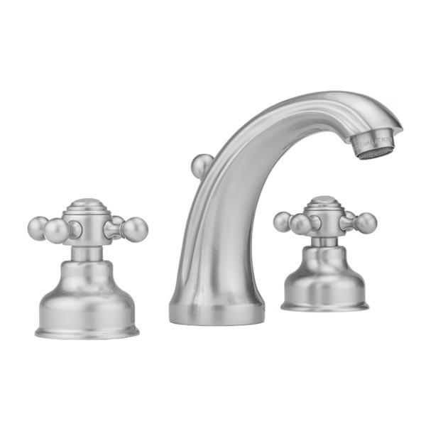 Jaclo widespread Jaylen Series bathroom faucet with vintage style cross handles