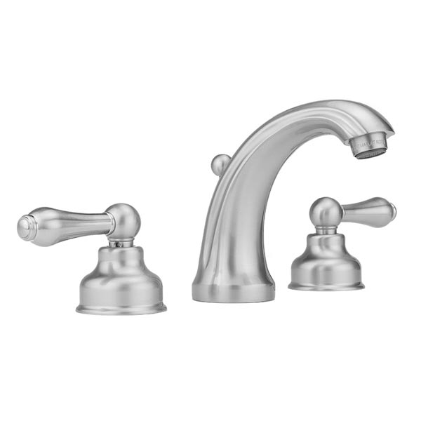 Jaclo widespread Jaylen Series bathroom faucet with vintage style lever handles
