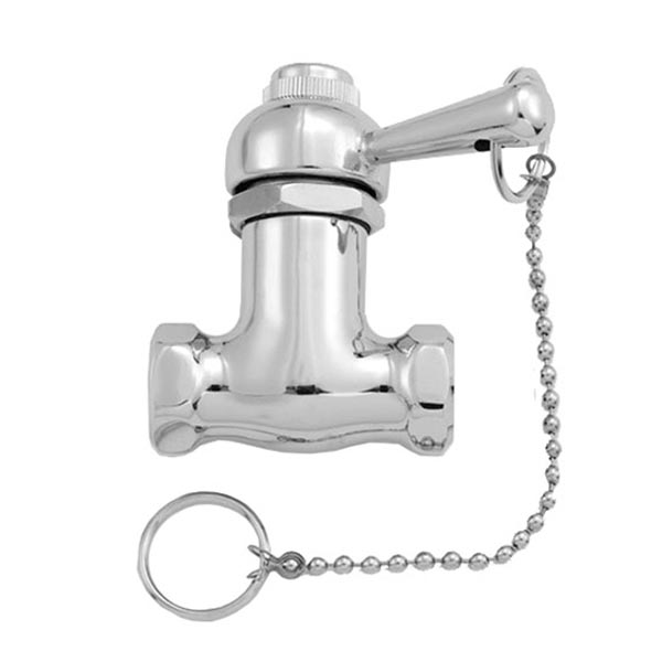 Self closing pull chain chrome shower valves