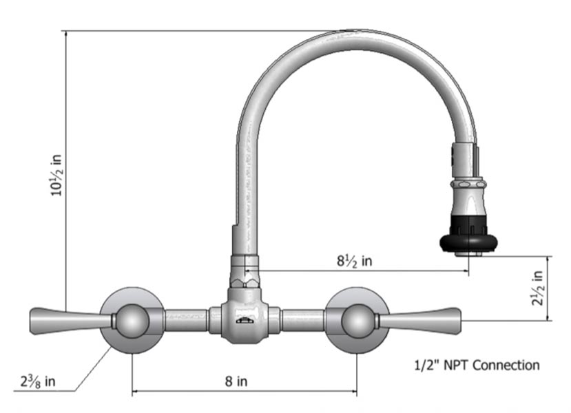 Steam Valve Original Wall Mount Bridge Faucets