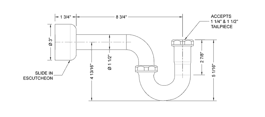 kitchen sink p-trap height