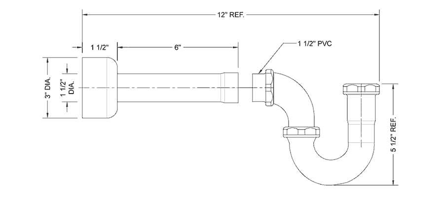 kitchen sink trap sizes