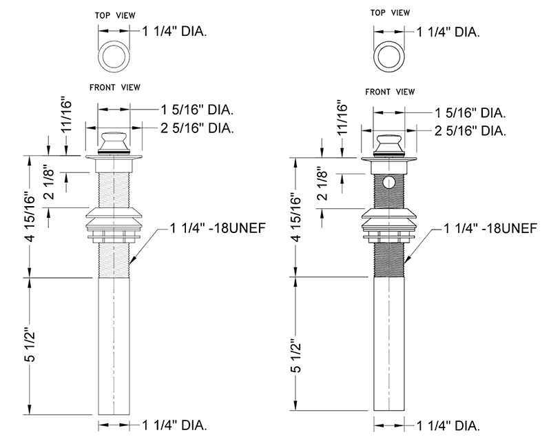 drain line size for bathroom sink