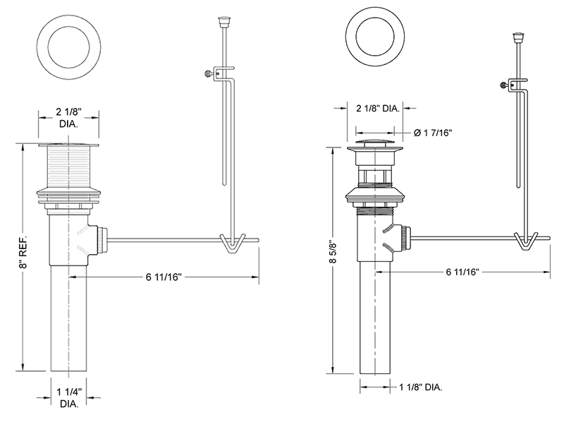 Pop Up Lift Turn Pull Out Stopper Bathroom Sink Drains