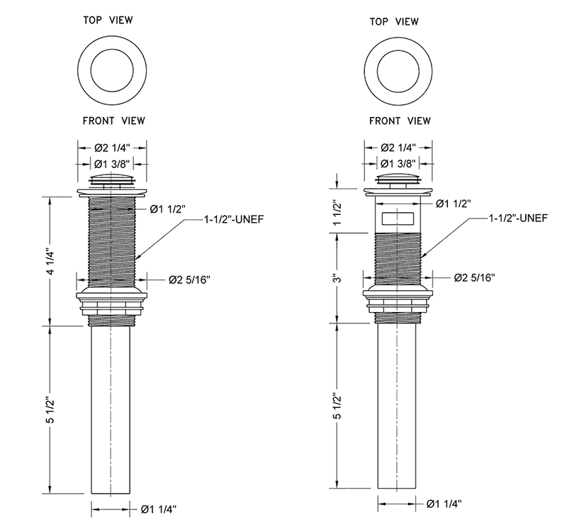 Designer Vessel Sink Drains