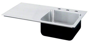 image of left side drainboard stainless steel sink