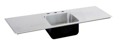 image of the double drainboard single bowl sink