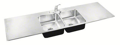 image of the dual drainboard double bowl sink
