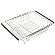 Adjustable dish rinsing basket