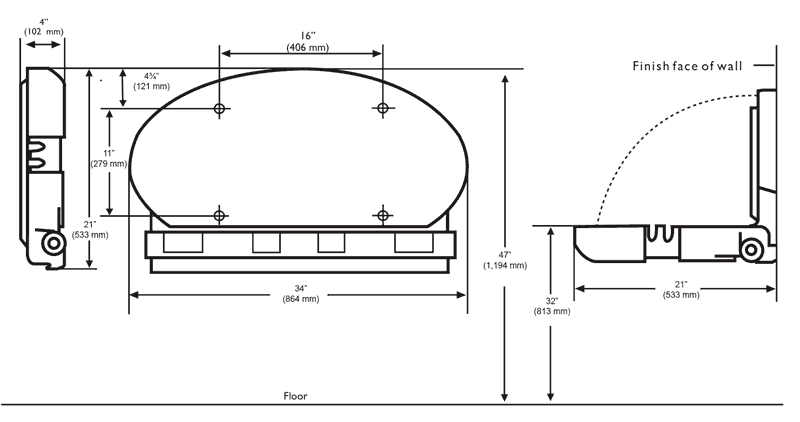 baby changing table for commercial restrooms