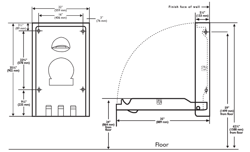 commercial changing table