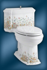 Kohler English Trellis pattern on one-piece Portrait toilet