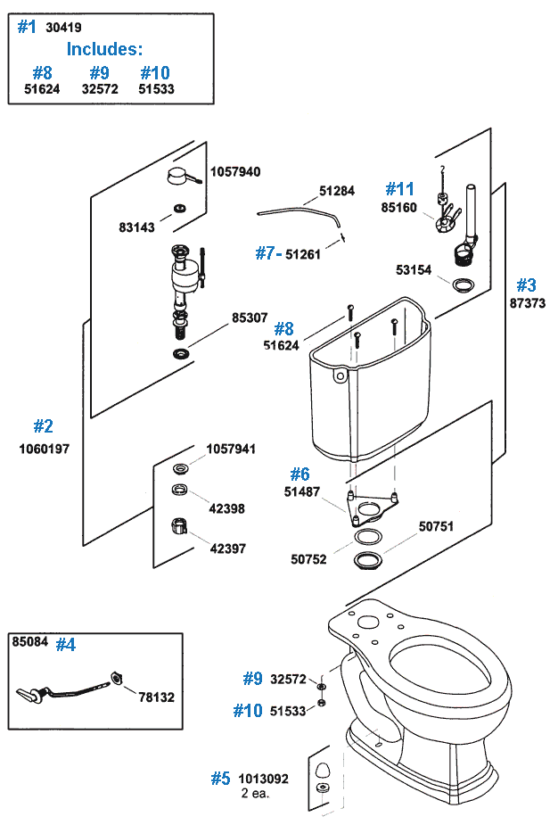 Portrait Series Toilet Repair Parts by Kohler
